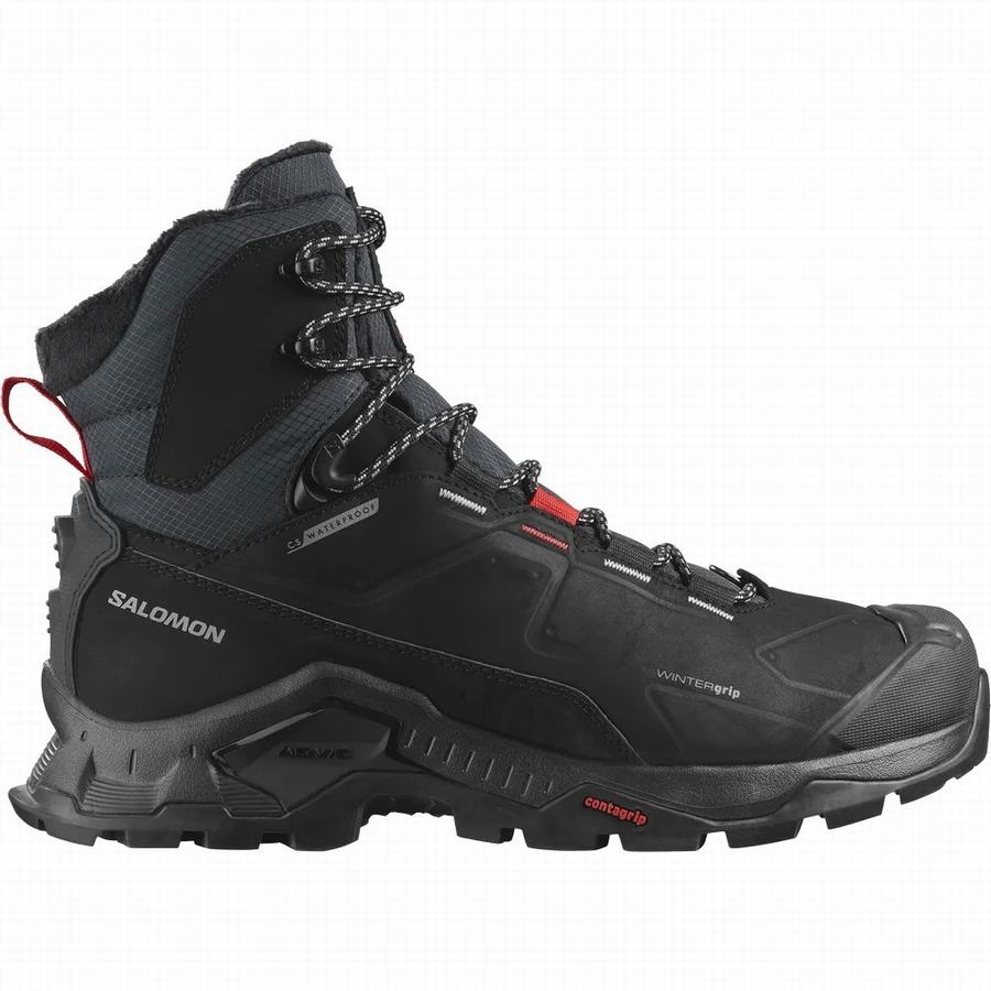 Salomon Quest Winter Thinsulate™ Climasalomon™ Wodoodporne Buty Zimowe Męskie Czarne ||RWU2154AI||